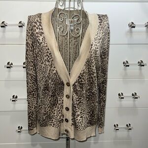 Talbots Silk and Cashmere Blend Button Down Cardigan, size L